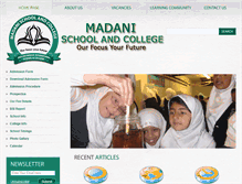 Tablet Screenshot of madanischoolandcollege.com